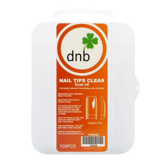 DNB French Clear Gel Tips, Soak-Off Nail Extensions