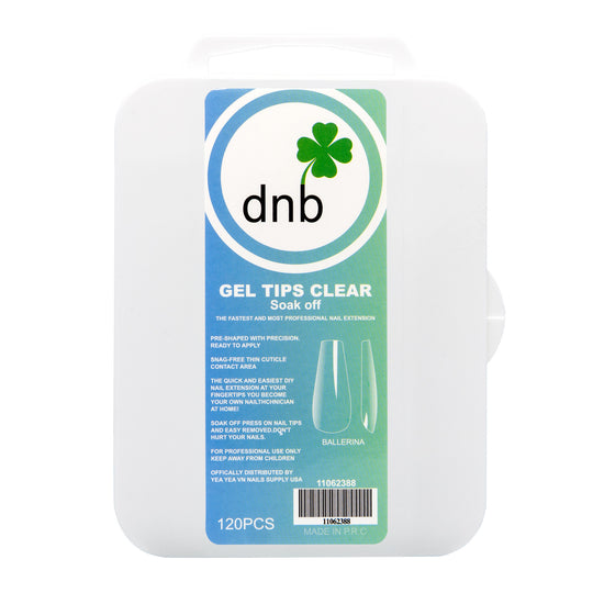 DNB Ballerina Clear Gel Tips, Soak-Off Nail Extensions