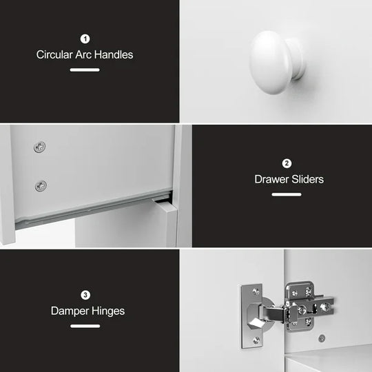 Paddie Glass Top Manicure Table with Vent & Storage