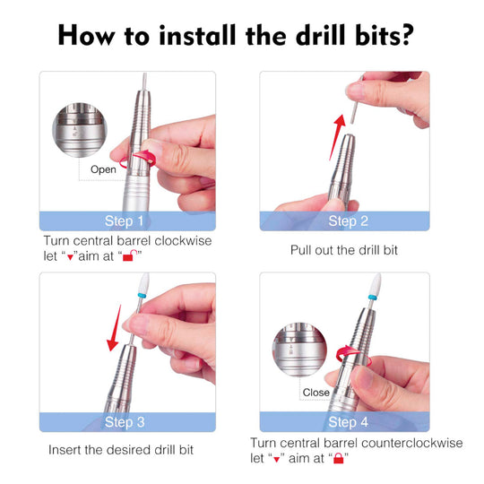 35000RPM Handpiece Drill for Nails with 3-Pin Plug Female Connector