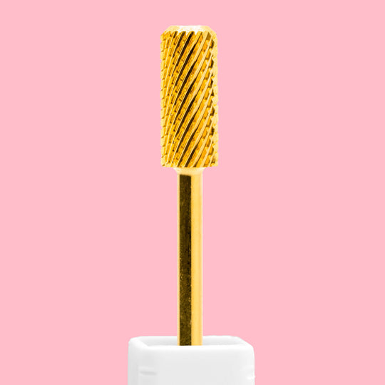 Small Barrel Dome Top Gold Nail Drill Bit