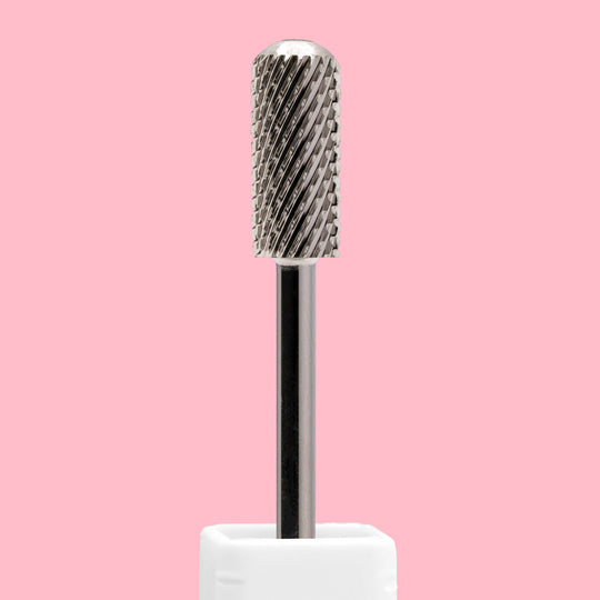 Small Barrel Smooth Top Silver Nail Drill Bit
