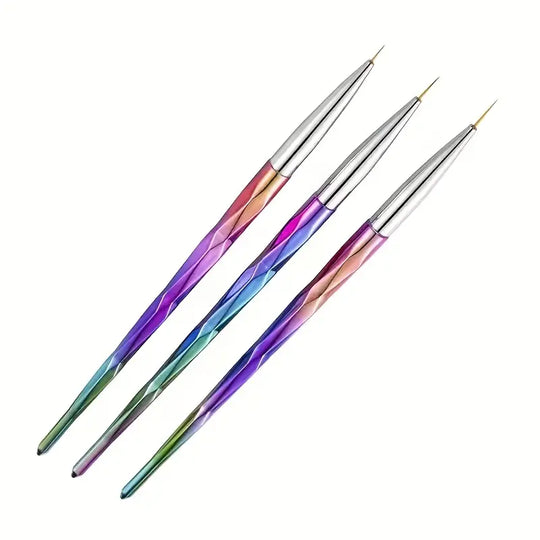 3Pcs Nail Art Liner Brush Set
