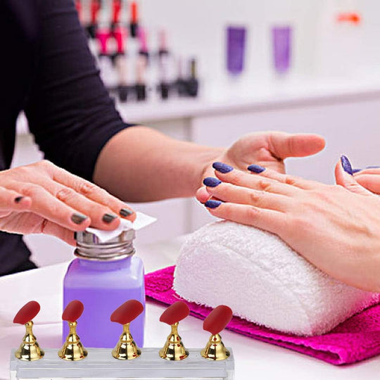 5pcs Nail Art Practice Display Stand Chess Board Magnetic Tips