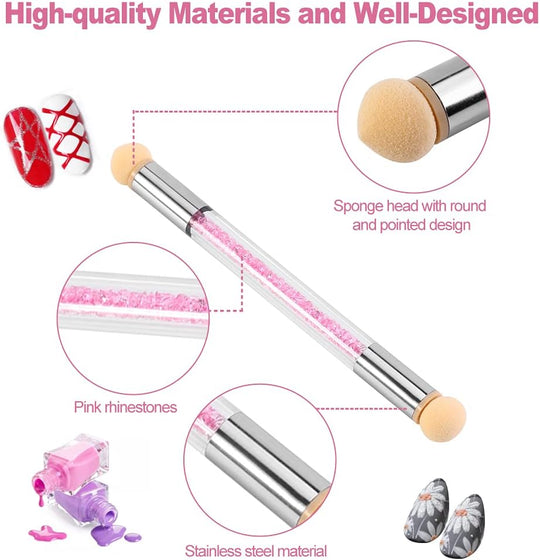 Dual Tipped Nail Art Sponge Brush