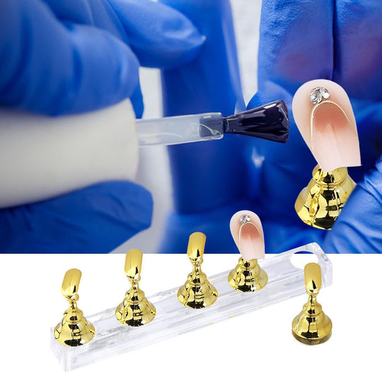 5pcs Nail Art Practice Display Stand Chess Board Magnetic Tips