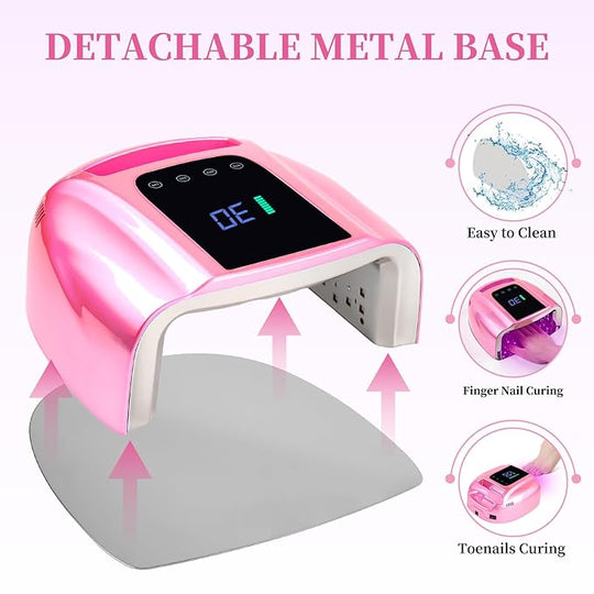 96W Rechargeable UV LED Nail Lamp for Fingernails and Toenails