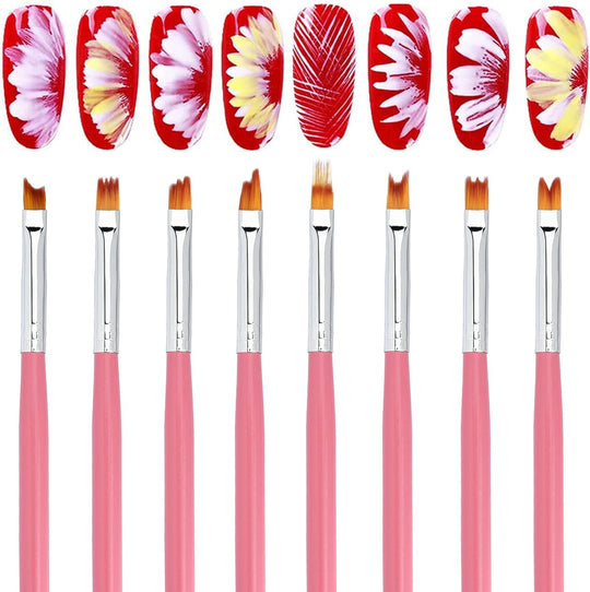 Flower Nail Art Brush Set 8 Pieces