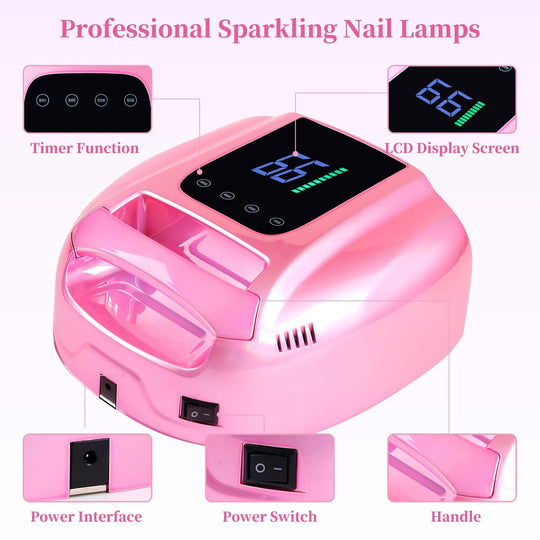 96W Rechargeable UV LED Nail Lamp for Fingernails and Toenails