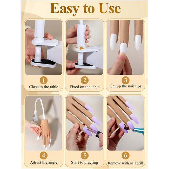 Practice Silicone Hand for Acrylic Nails