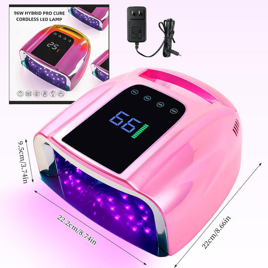 96W Rechargeable UV LED Nail Lamp for Fingernails and Toenails