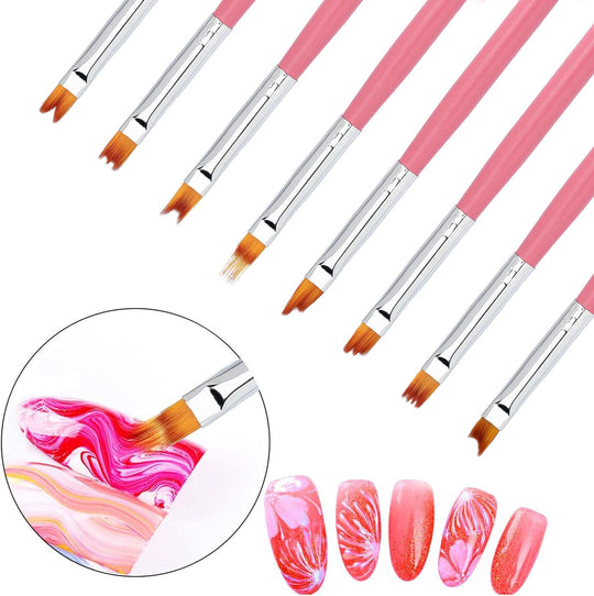 Flower Nail Art Brush Set 8 Pieces