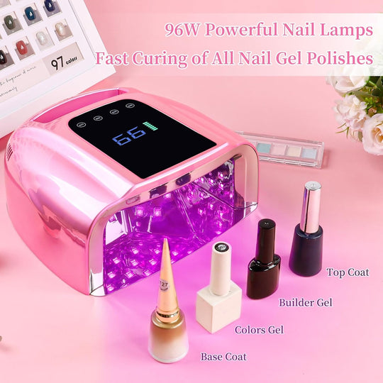96W Rechargeable UV LED Nail Lamp for Fingernails and Toenails