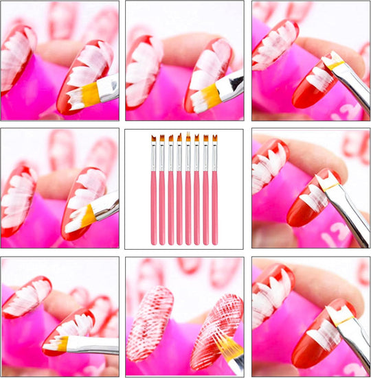 Flower Nail Art Brush Set 8 Pieces