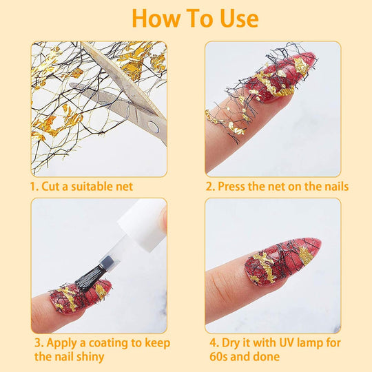 10 Roll Transfer Nail Foil Spider Web