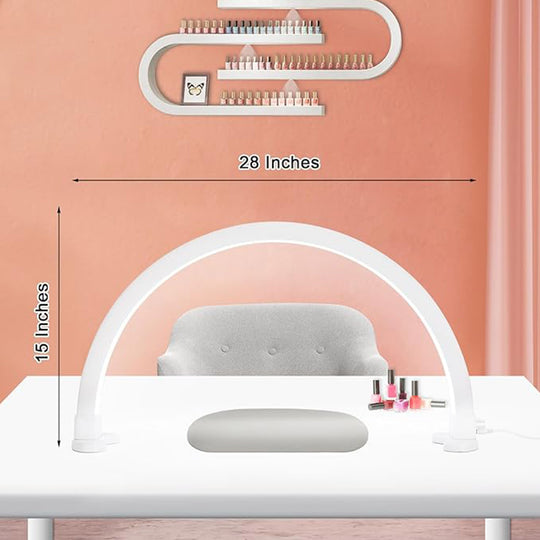 Desk LED Lamp Half-moon-shaped Light for Manicure with Diamonds