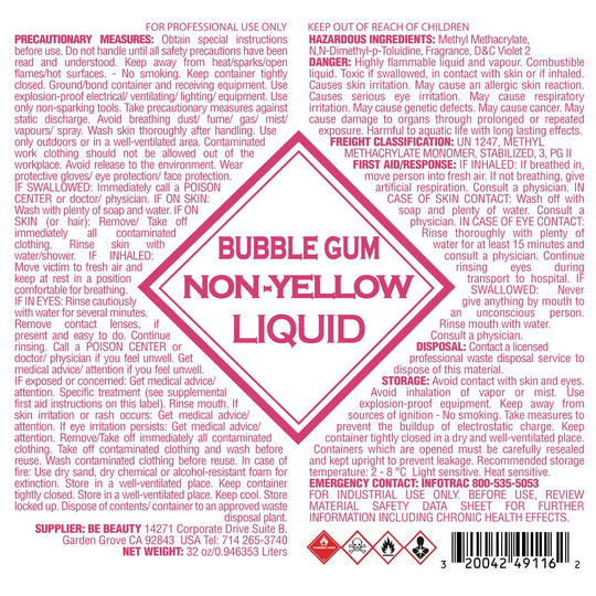 Monomer Acrylic Nail Liquid Bubblegum (1 Gallon)
