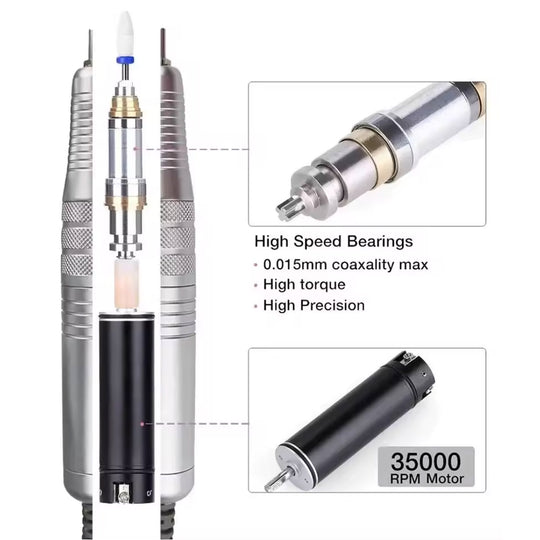 iBelieve Professional Portable Nail Drill Brushless 35000RPM