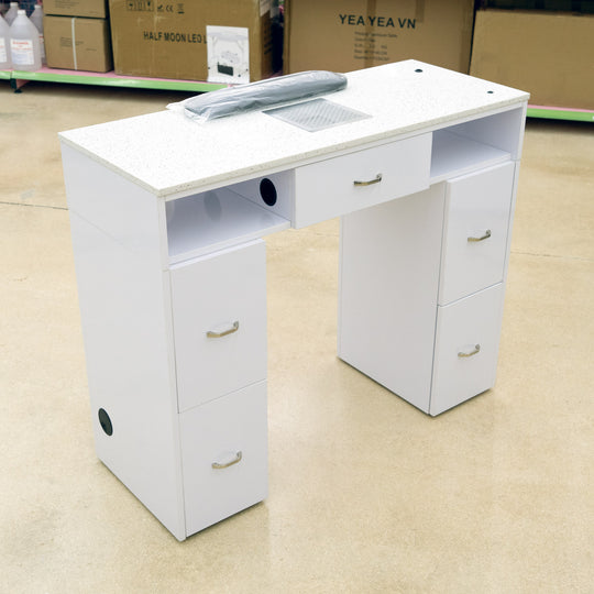 Marble Manicure Table with Dust Collector