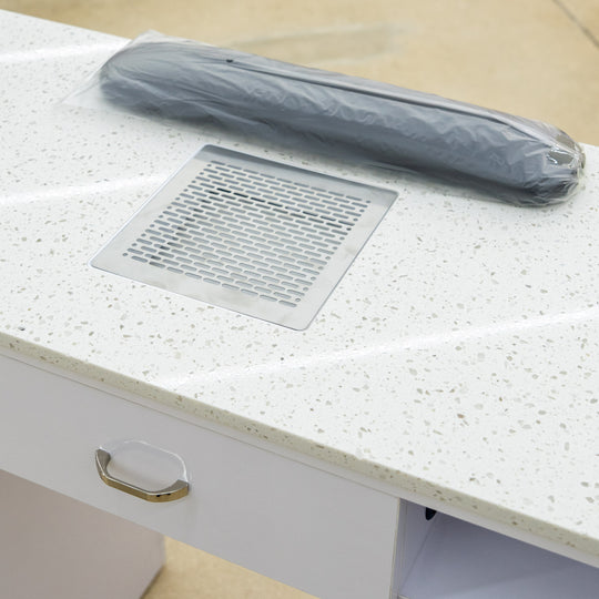 Marble Manicure Table with Dust Collector