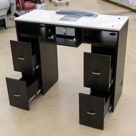 Marble Manicure Table with Dust Collector