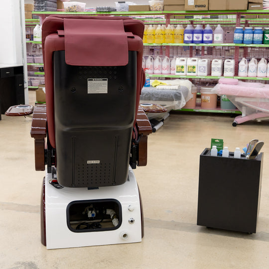 Premium Spa Pedicure Chair, Full Electric Recline & Massage System with Spa Basin