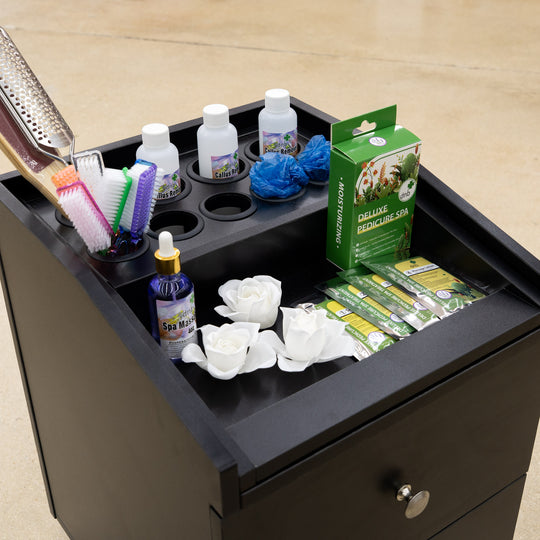 Premium Spa Pedicure Chair, Full Electric Recline & Massage System with Spa Basin