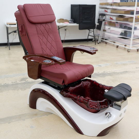Premium Spa Pedicure Chair, Full Electric Recline & Massage System with Spa Basin