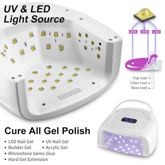 DNB UV LED Nail Lamp 60W Gel Dryer for Manicure & Pedicure