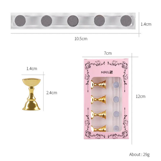 5pcs Nail Art Practice Display Stand Chess Board Magnetic Tips