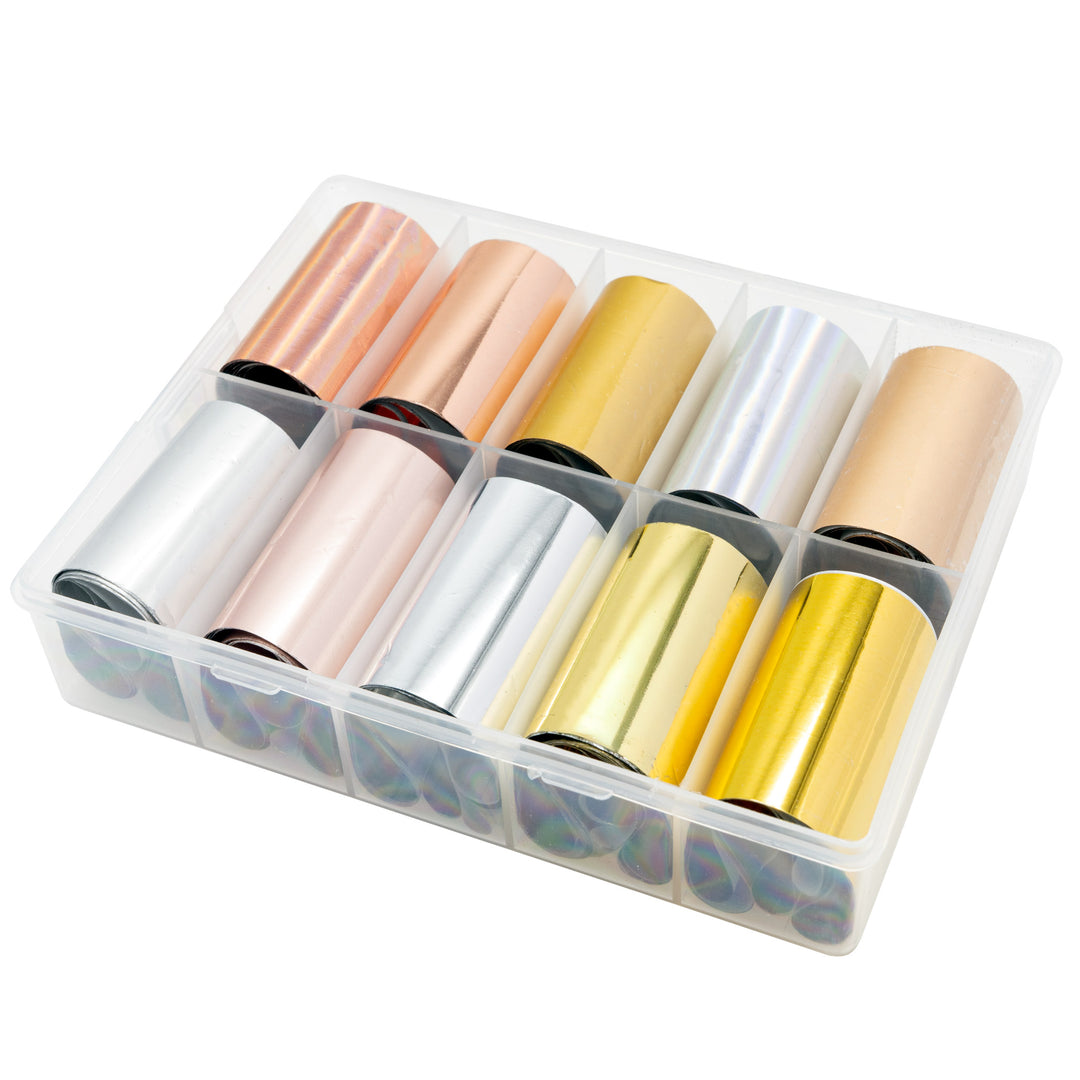 10 Roll Transfer Nail Foil Metallic Colors #02