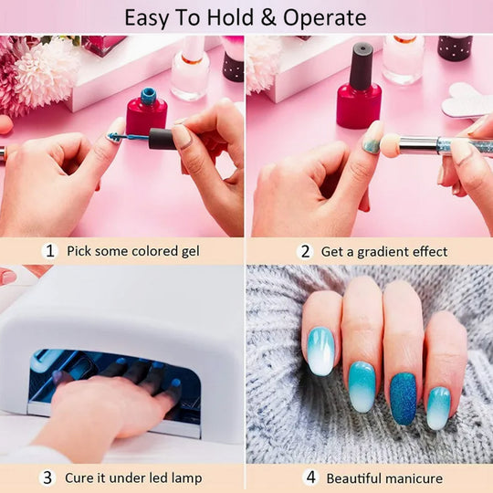 Dual Tipped Nail Art Sponge Brush