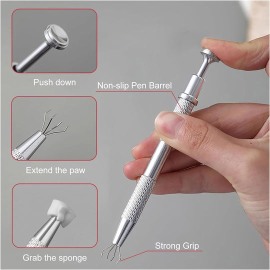 100PCS Soft Sponges with Grabbing Pen for Gradient Nail Art