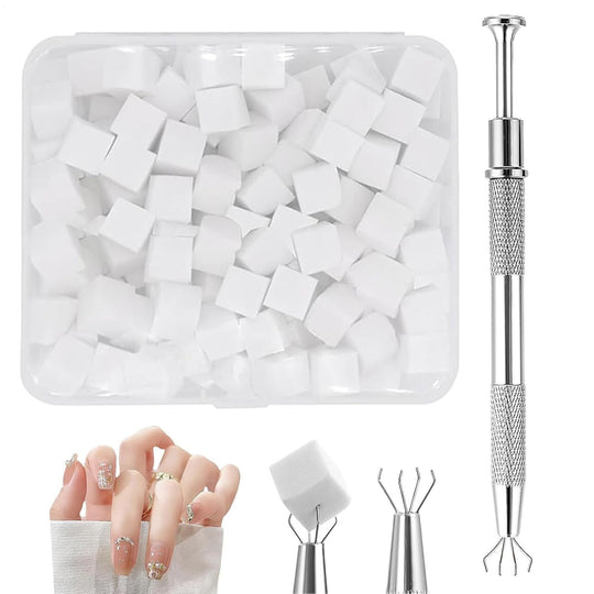100PCS Soft Sponges with Grabbing Pen for Gradient Nail Art