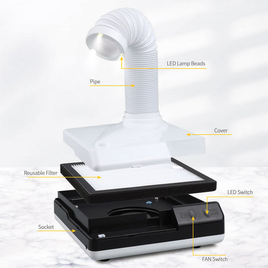 65W Manicure Vacuum Cleaner Nail Dust Collector