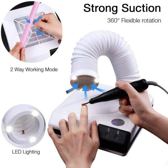 65W Manicure Vacuum Cleaner Nail Dust Collector