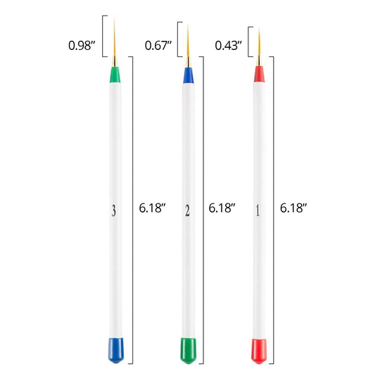 Nail Art Liner Brushes 3-Piece Set