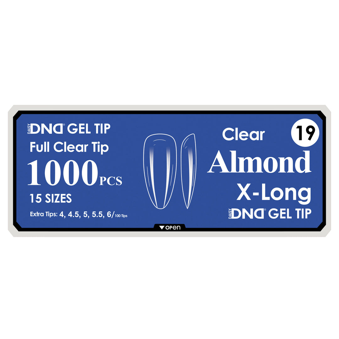 DND Full Clear Gel Tips #19 Almond Long (1000 pcs)