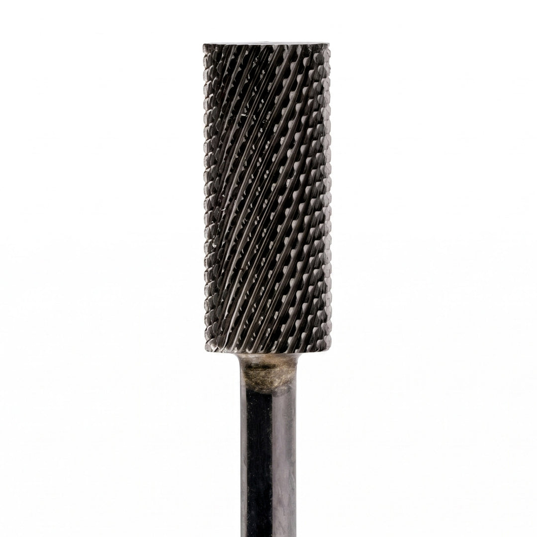 Small Barrel Flat Top DLC Black Nail Drill Bit 3/32"