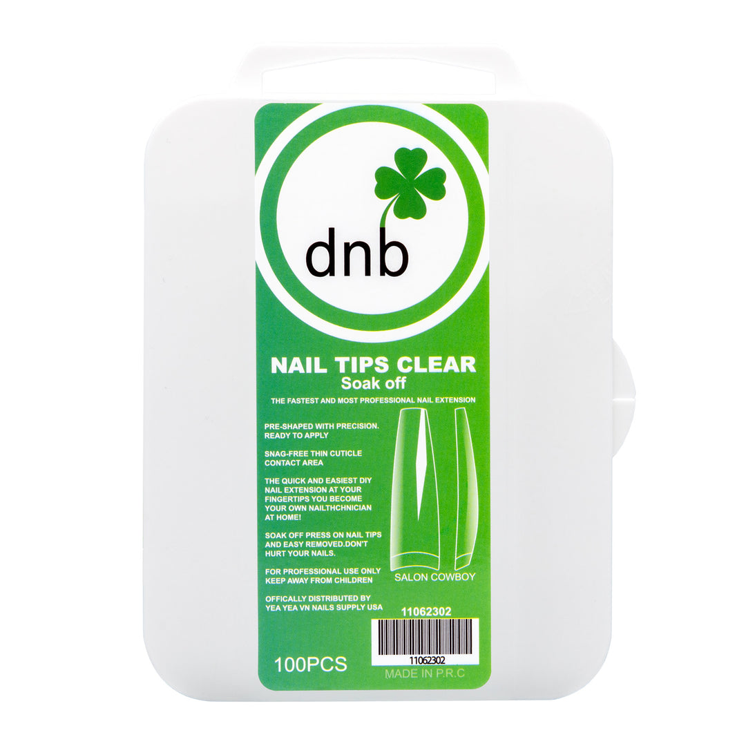 DNB Salon Cowboy Clear Gel Tips, Soak-Off Nail Extensions