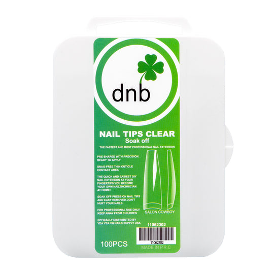 DNB Salon Cowboy Clear Gel Tips, Soak-Off Nail Extensions