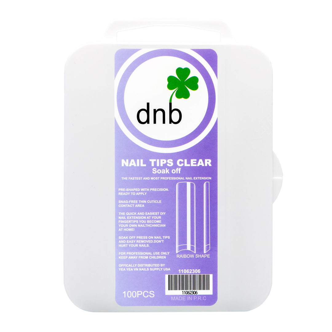 DNB Rainbow Shape Clear Gel Tips, Soak-Off Nail Extensions