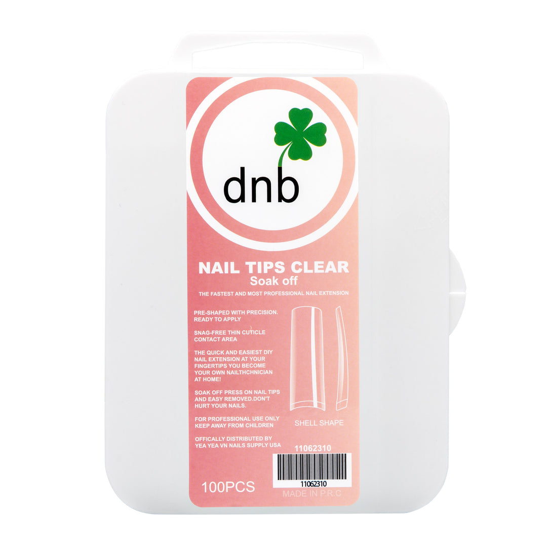 DNB Shell Shape Clear Gel Tips, Soak-Off Nail Extensions