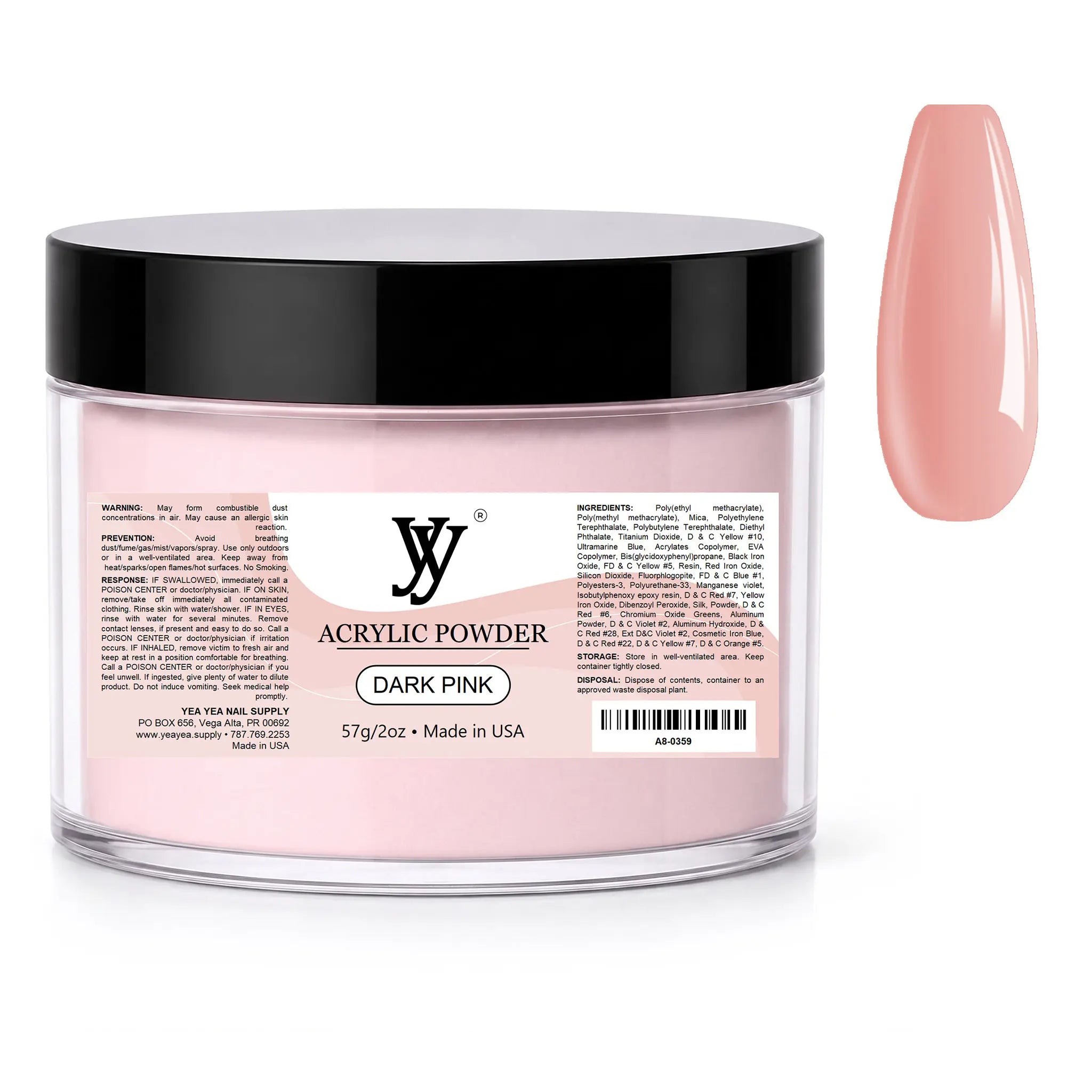 Y&Y Acrylic Nail Powder Dark Pink