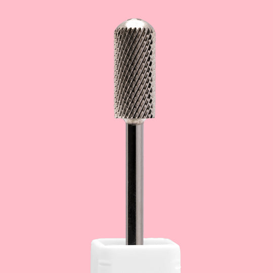 Small Barrel Smooth Top Silver Nail Drill Bit