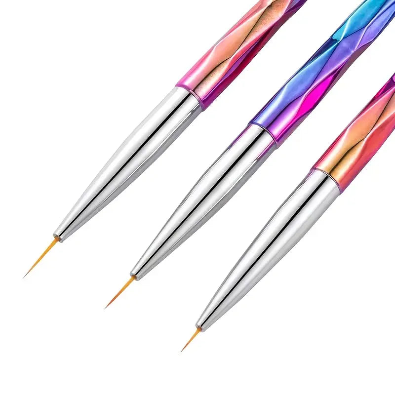 3Pcs Nail Art Liner Brush Set