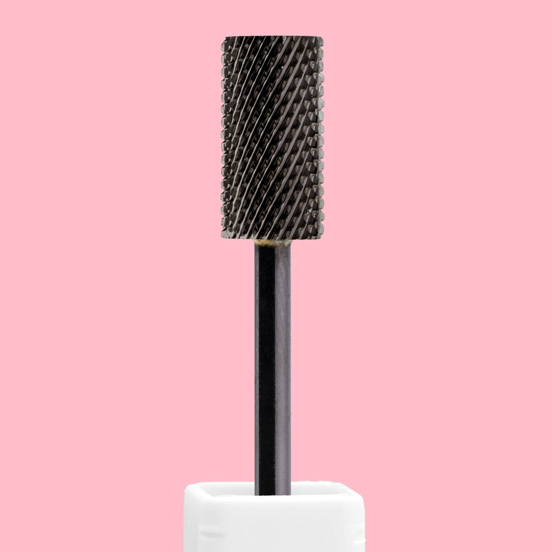 Large Barrel Flat Top DLC Black Nail Drill Bit