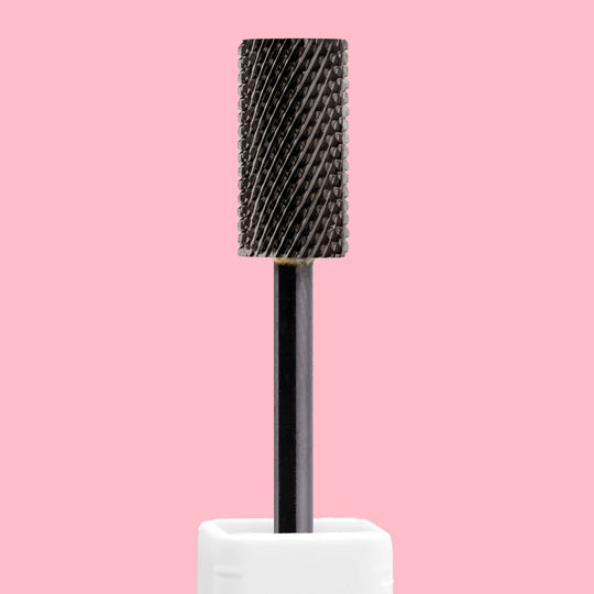 Large Barrel Flat Top DLC Black Nail Drill Bit