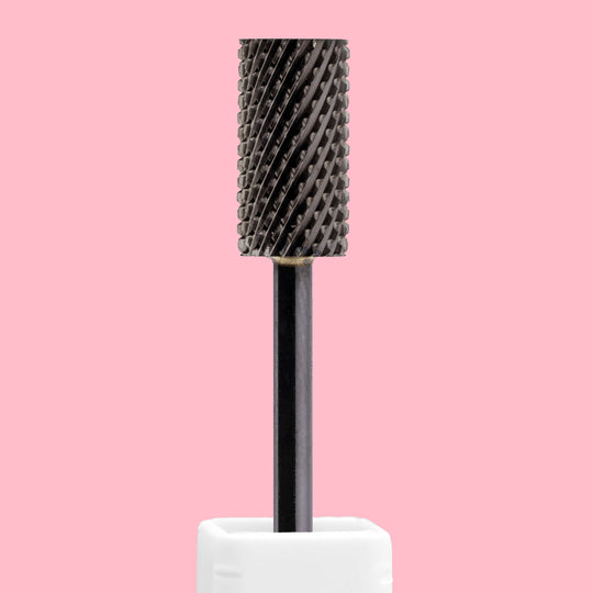 Large Barrel Flat Top DLC Black Nail Drill Bit