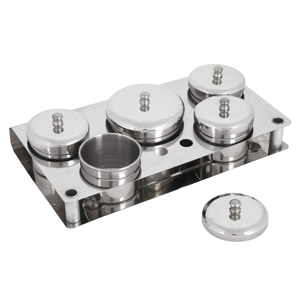 5pcs Stainless Steel Nail Art Mini Powder & Liquid Set Cans